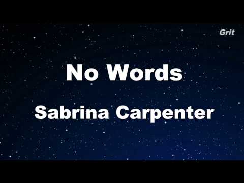 No Words - Sabrina Carpenter Karaoke 【No Guide Melody】 Instrumental