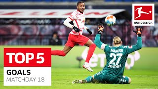 Top 5 Goals • Nkunku, Lewandowski & More | Matchday 18 — 2021/22