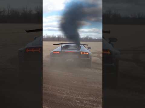 Playing in the field in diesel swapped Lamborghini! #lamborgini #diesel #donuts #lambo #ai