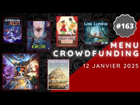 Menu Crowdfunding 12/01/2025 - Foxpaw, Postcards, Micro Hero: Hercules, Ion Core, Lost Lumina, etc.