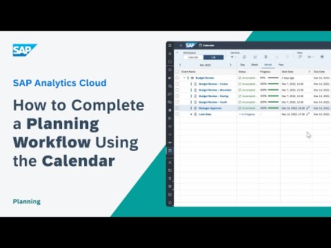 How to Complete a Planning Workflow Using the Calendar: SAP Analytics Cloud