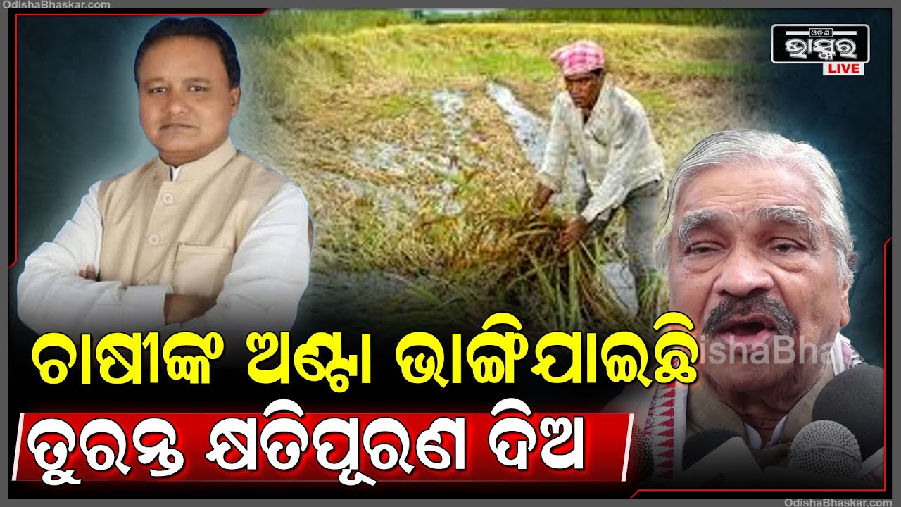 "ଅଦିନିଆ ବର୍ଷା ଚାଷୀଙ୍କ ଅଣ୍ଟା ଭାଙ୍ଗି ଦେଇଛି, ମୁଖ୍ୟମନ୍ତ୍ରୀ ତୁରନ୍ତ ସେମାନଙ୍କୁ କ୍ଷତିପୂରଣ ଦିଅ" Sura Routray