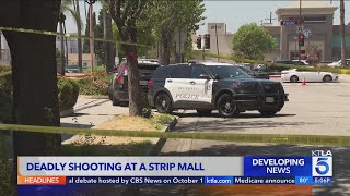 Man found fatally shot at Glendale strip mall, gunman at large