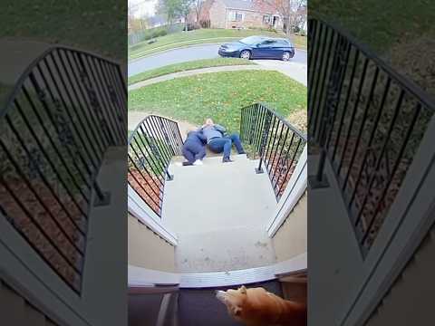 Homeowner gets tackled down by HOA Karen 😂 #DoorbellCam #Funny #subscribe #viral #crazy