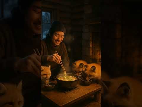 Enjoying hotpot with little fox friends