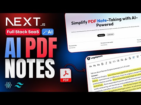 Full Stack NextJs Course : AI Note Taking App Using React, Tailwind css, LangChain | SaaS App