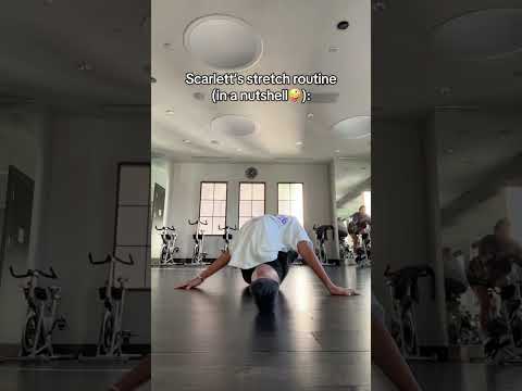 This is her stretch routine (obvi much slower tho🤣) #stretching #dancer #dance #flexible #dancemoms