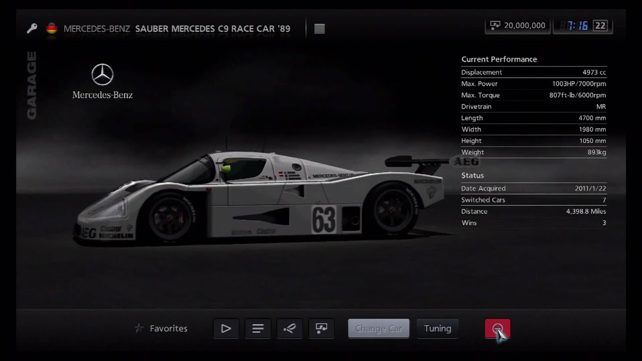 Mercedes sauber c9 race car 89 #2