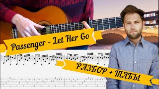 Passenger - Let Her Go Guitar Tutorial Fingerstyle TAB