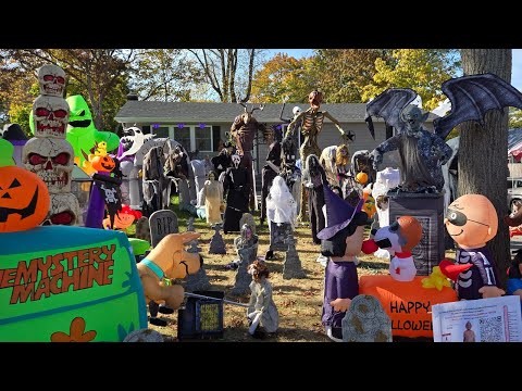 My 2024 Halloween Airblown Inflatable + Animatronic Yard Haunt Display Daytime/Nightime