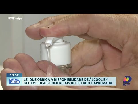 Lei estadual obriga uso de álcool em gel em locais comerciais de SC