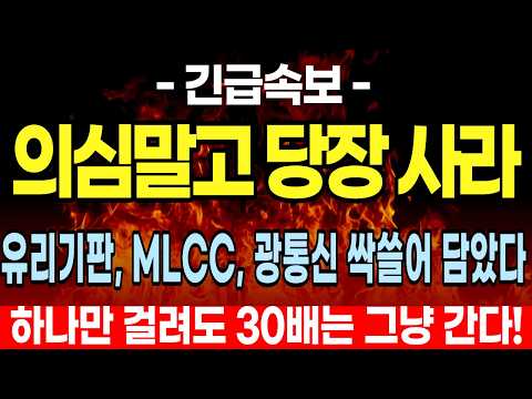 [주식추천] 유리기판, <strong>MLCC</strong>, 광통신 진짜 누가 승리하든 매출이 터지는 이 기업 미친 듯 오릅니다.