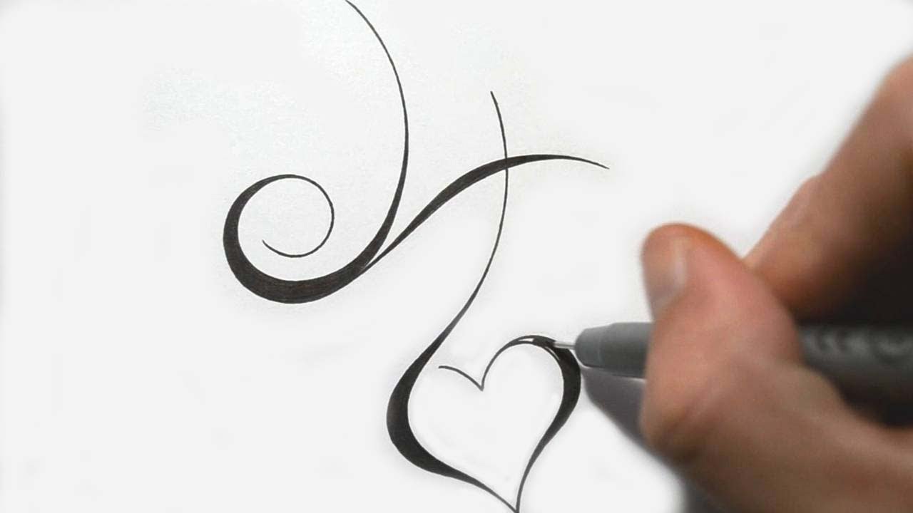 Designing Simple Initial H Tattoo Design Calligraphy Style - YouTube
