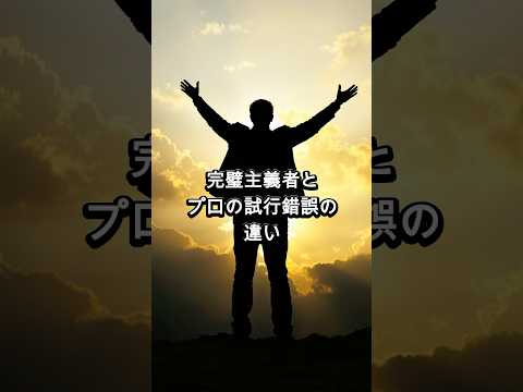 【脱完璧主義】完璧主義者とプロの試行錯誤の違い