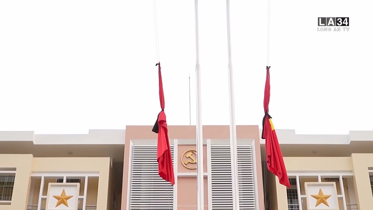 Long An: Đồng loạt treo cờ rủ tưởng nhớ Tổng Bí thư Nguyễn Phú Trọng