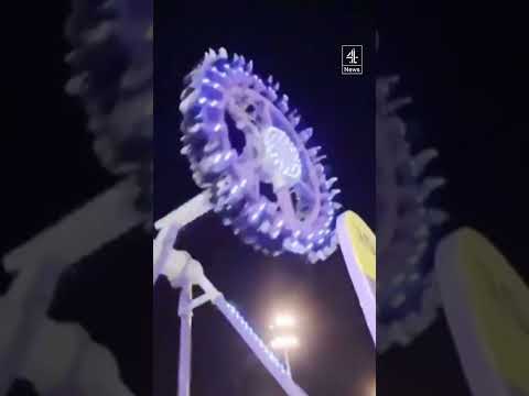 Fairground ride snaps mid-air