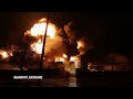 Russian drone strike sets off huge fire in Ukraines Kharkiv  - 00:38 min - News - Video
