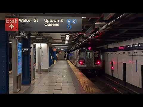 MTA: World Trade Center bound R train ride from West 4th St to Canal St/Holland Tunnel