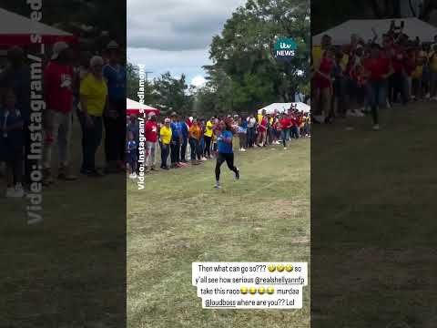 Olympic medallist Shelly-Ann Fraser-Pryce to 100m dash at her son's sports day #itvnews #news