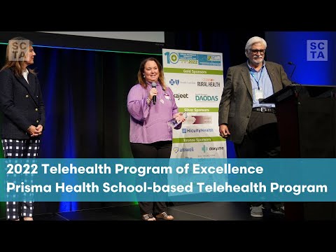 screenshot of youtube video titled 2022 Telehealth Program of Excellence Prisma Health School based Telehealth Program