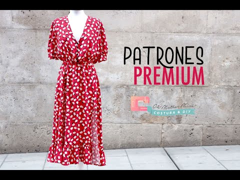 PATRONES PREMIUM: Vestido de mujer estampado (tallas 38 a 44)
