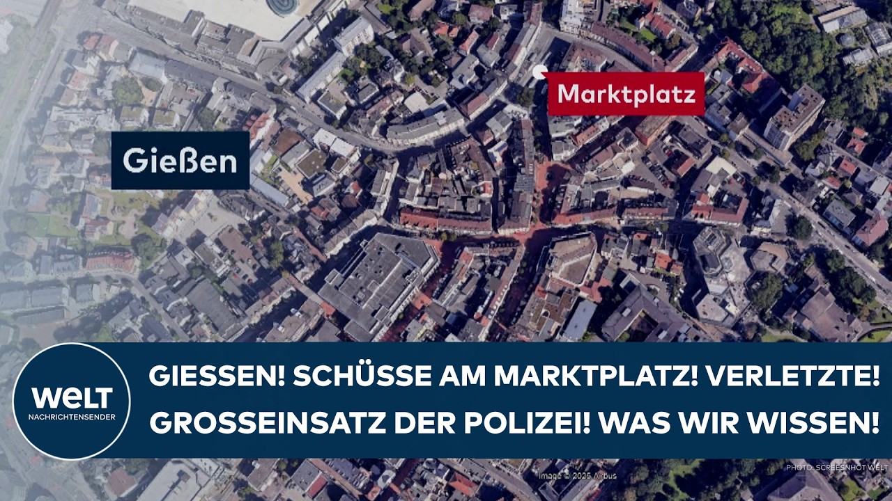 GIESSEN: Schüsse am Marktplatz! Drei Verletzte! Großeinsatz der Polizei! Festnahme! Was wir wissen!