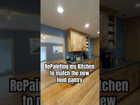 PAiNTING MY KiTCHEN blue like the #foodpantry #housetour #justthebells10