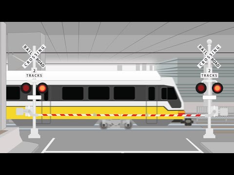 HINGED WISHBONE GATE! Lamar St Railroad Crossing, Dallas, TX【Fumikiri animation】