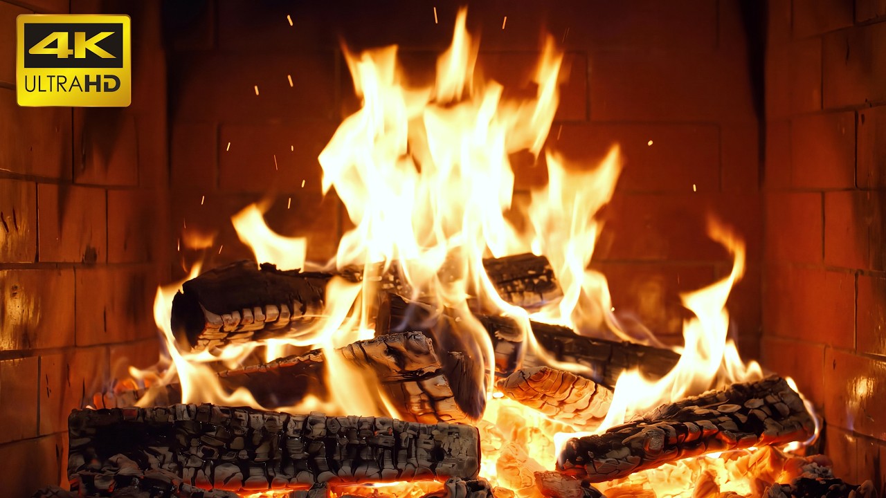🔥 Soothing Emberlight Fireplace (No Music): Burning Logs and Natural Crackles for Winter Meditation