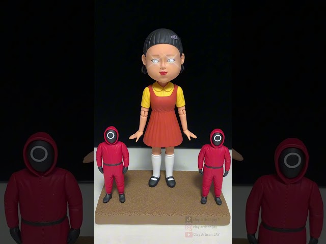Squid Game in Clay! Bobbleheads Face the Deadly Red Light, Green Light!