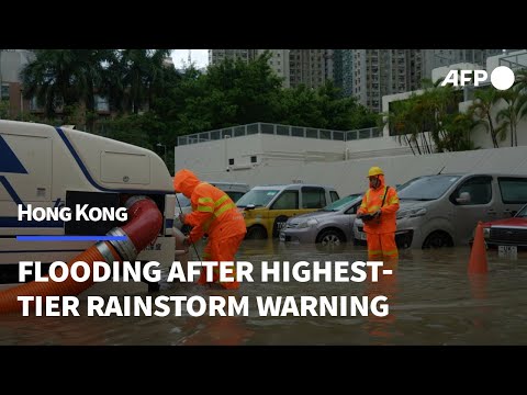 Hong Kong hit by flooding after flurry of rainstorm warnings | AFP