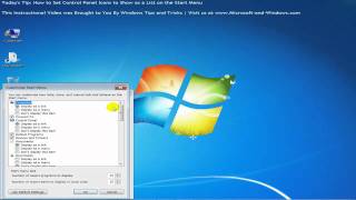 probability lawyer hay How to Set Control Panel Icons to Show as a List on the Start Menu in  Windows 7 - YouTube
