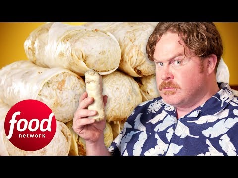 Casey Struggles To Finish The Humongous Dozen Egg Roll Challenge | Man V Food