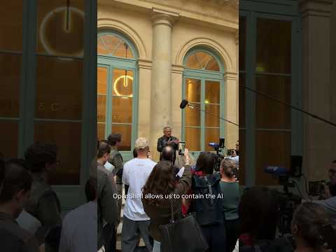 Jensen Huang speaks to media in Paris about NVIDIA OpenShell.