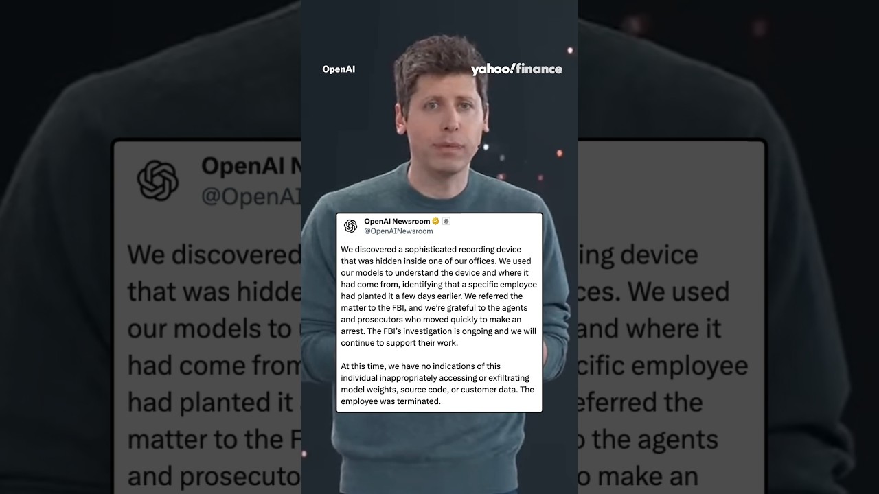 OpenAI caught an employee who planted a recording device in their office. 👀