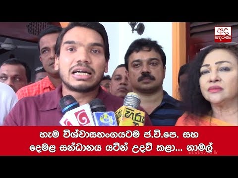 හැම විශ්වාසභංගයටම ජ.වි.පෙ. සහ දෙමළ සන්ධානය යටින් උදව් කළා... නාමල්