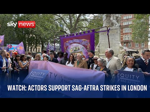 UK performing arts union Equity holds rally in solidarity with striking US actors