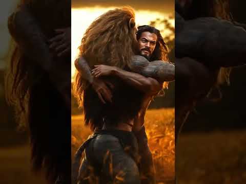 Jason Momoa and Lion Hybrid Fusion #fusionmaster #animalfusion #shorts