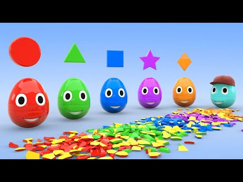 Learn Colors & Shapes With Surprise Eggs For Kids - 15 sec