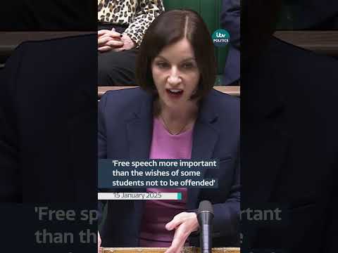 Education Secretary announces the government is reviving a free speech law for universities #itvnews