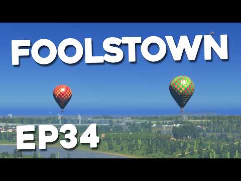 Building a TOURIST AREA - Cities Skylines 1 FoolsTown #34