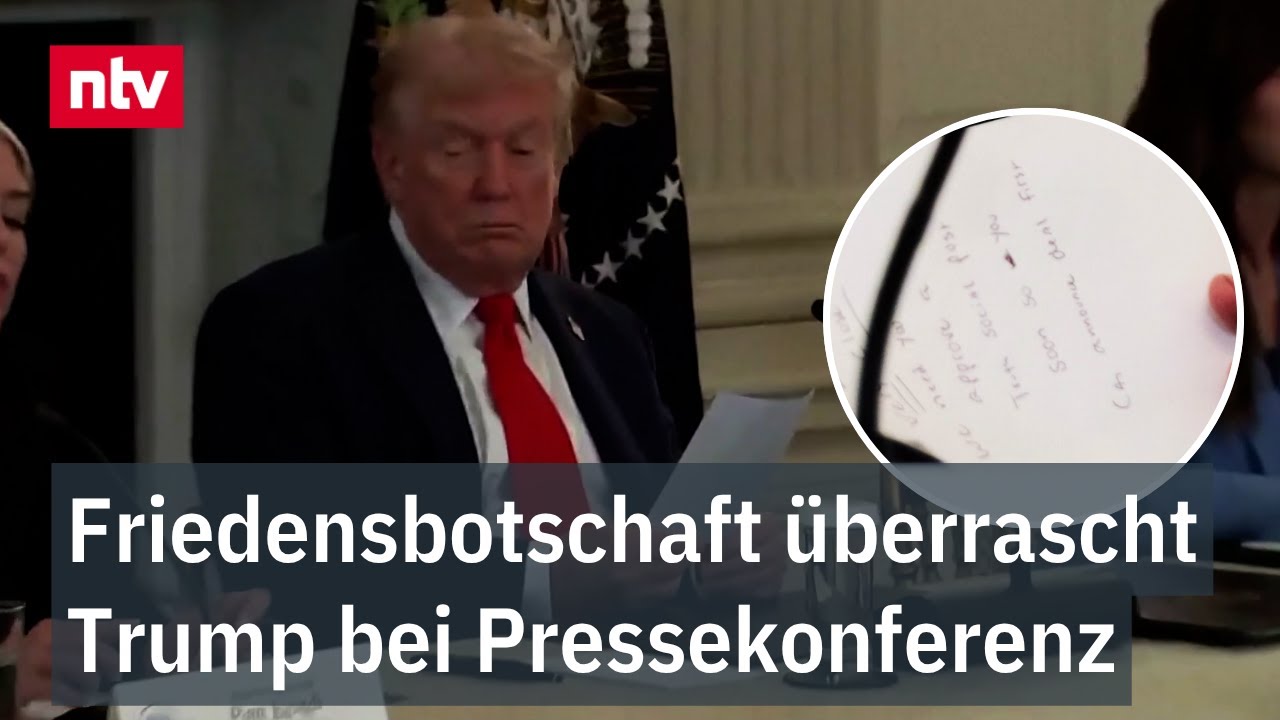 Friedensbotschaft überrascht Trump bei Pressekonferenz - Das stand auf dem Zettel