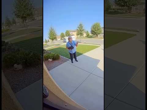 Delivery Driver scares HOA Karen while she yells at homeowners #karma #ring #doorbell #funny #viral