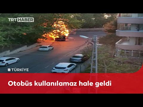 İstanbul’da park halindeki otobüs küle döndü