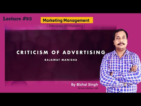 Criticism Of Advertisement - Principles Of Marketing -Bishal