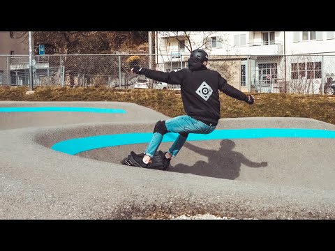Racing a Pumptrack with an Electric Skateboard