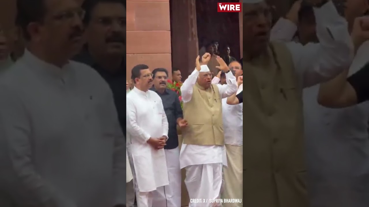 Opposition protests demanding Pradhan’s Resignation inside Parliament premises