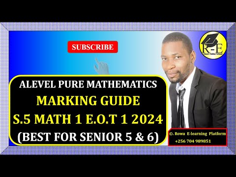009 – S5 MATH 1 (PURE) EOT 1 EXAM 2024 | MENGO SS | MARKING GUIDE | FOR SENIOR 5 & 6