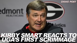 Kirby Smart Reacts to UGA Football's First Scrimmage