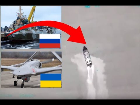 Ukraine armed forces Bayraktar TB2 UCAV destroys Raptor class patrol boats of Russia Navy